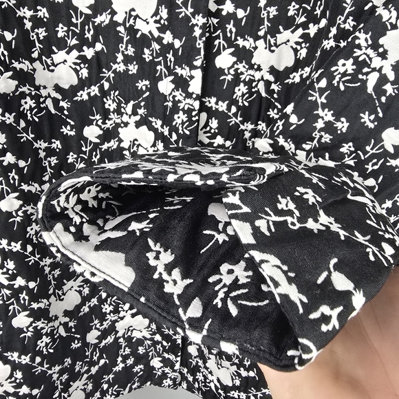 COLDWATER CREEK Floral Structured Jacket Blazer Crew Neck Black White Womens 24 - Picture 5 of 15